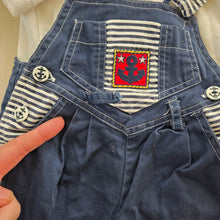 Load image into Gallery viewer, Vintage Nautical Shortalls + Shirt Set 9 months
