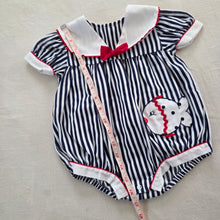 Load image into Gallery viewer, Vintage Sailor Fish Striped Bubble 12 months
