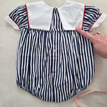 Load image into Gallery viewer, Vintage Sailor Fish Striped Bubble 12 months
