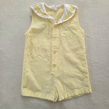 Load image into Gallery viewer, Vintage Sailor Striped Yellow Romper 9 months
