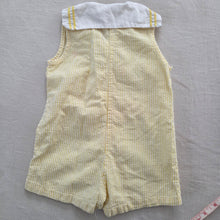 Load image into Gallery viewer, Vintage Sailor Striped Yellow Romper 9 months
