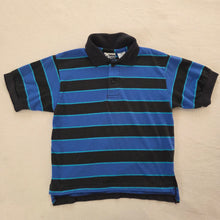 Load image into Gallery viewer, Vintage Blue/Black Striped Polo Shirt 5t
