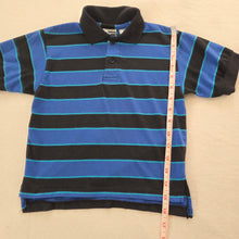 Load image into Gallery viewer, Vintage Blue/Black Striped Polo Shirt 5t
