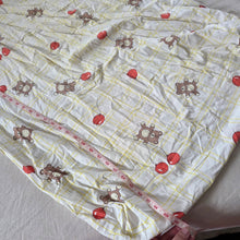Load image into Gallery viewer, Vintage Bears + Balloons Yellow Plaid Crib Sheet
