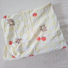 Load image into Gallery viewer, Vintage Bears + Balloons Yellow Plaid Crib Sheet
