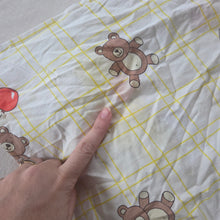 Load image into Gallery viewer, Vintage Bears + Balloons Yellow Plaid Crib Sheet
