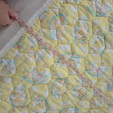 Load image into Gallery viewer, Vintage Rainbows + Animals Quilted Baby Blanket
