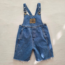 Load image into Gallery viewer, Vintage Guess Leather Patch Cutoff Shortalls kids 6
