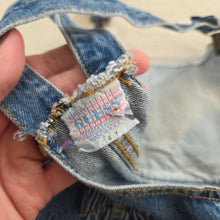 Load image into Gallery viewer, Vintage Guess Leather Patch Cutoff Shortalls kids 6
