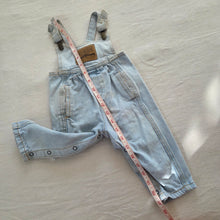 Load image into Gallery viewer, Vintage Guess Leather Patch Denim Overalls 9-12 months
