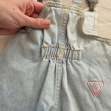 Load image into Gallery viewer, Vintage Guess Leather Patch Denim Overalls 9-12 months
