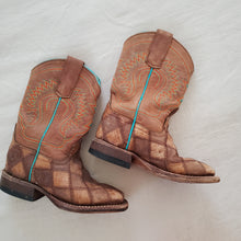 Load image into Gallery viewer, Horse Power Leather Crazy Train Bean Patchwork Boots toddler 10
