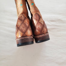 Load image into Gallery viewer, Horse Power Leather Crazy Train Bean Patchwork Boots toddler 10
