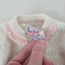 Load image into Gallery viewer, Vintage White + Pink Knit Cardigan 9-12 months
