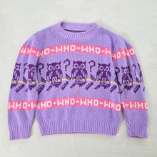 Load image into Gallery viewer, Vintage Owl "Who-Who" Knit Sweater 5t/6
