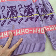 Load image into Gallery viewer, Vintage Owl "Who-Who" Knit Sweater 5t/6
