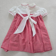 Load image into Gallery viewer, Vintage Bears Red/White Dress 12-18 months *hem undone
