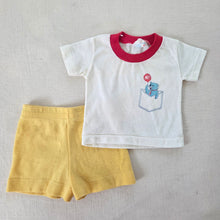 Load image into Gallery viewer, Vintage Bear Shirt + Yellow Shorts Bundle 3-6 months
