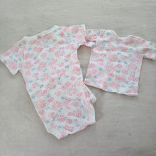 Load image into Gallery viewer, Vintage Bunny Floral Romper + Shirt Set 0-3 months
