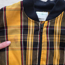 Load image into Gallery viewer, Vintage Mustard Plaid Zip-up Sweater 4t
