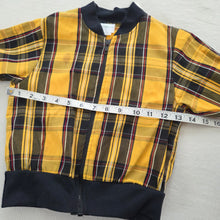 Load image into Gallery viewer, Vintage Mustard Plaid Zip-up Sweater 4t
