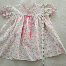 Load image into Gallery viewer, Vintage White &amp; Pink Floral Dress 6-12 months
