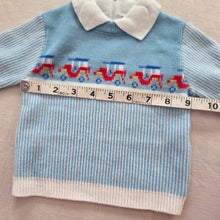 Load image into Gallery viewer, Vintage Cars Blue Knit Long Sleeve 9 months
