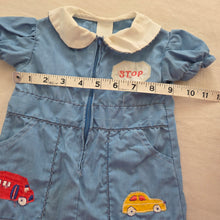 Load image into Gallery viewer, Vintage Cars Girly Blue Pantsuit 3-6 months

