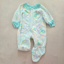 Load image into Gallery viewer, Vintage Bunnies + Clocks Footed PJs 0-3 months
