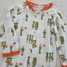 Load image into Gallery viewer, Vintage Soldier Pattern Footed PJs 18 months
