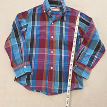 Load image into Gallery viewer, Vintage Gem Tone Plaid Buttondown Long Sleeve 5t/6
