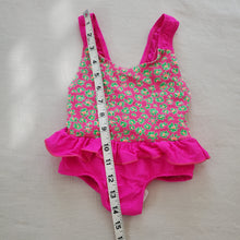 Load image into Gallery viewer, Vintage Pink Floral Ruffled Swimsuit 12-18 months
