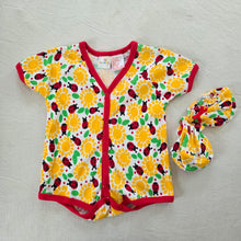 Load image into Gallery viewer, Vintage Sun/Ladybug Romper + Boots Set 6-9 months
