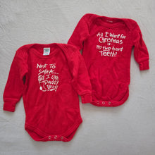 Load image into Gallery viewer, Vintage Christmas Rompers Bundle 3-6 months
