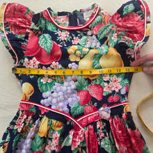 Load image into Gallery viewer, Vintage Fruity Floral Flutter Sleeve Cotton Dress kids 12
