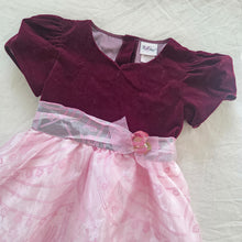 Load image into Gallery viewer, Vintage Velvet/Sheer Twirly Dress kids 8

