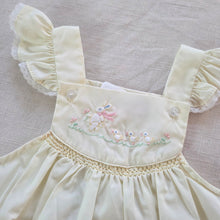 Load image into Gallery viewer, Vintage Petit Ami Duck + Bunny Smocked Bubble 3 months
