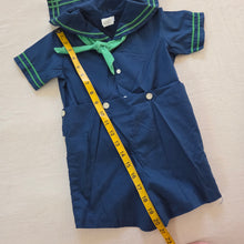 Load image into Gallery viewer, Vintage Navy Green Sailor Romper 3t
