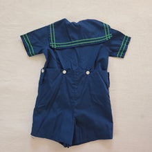 Load image into Gallery viewer, Vintage Navy Green Sailor Romper 3t
