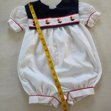 Load image into Gallery viewer, Vintage Sailboat Bubble Romper 6-9 months
