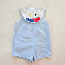 Load image into Gallery viewer, Vintage Sailboat Striped Romper 12-18 months
