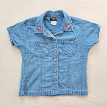 Load image into Gallery viewer, Vintage Floral Embroidered Denim Shirt 4t
