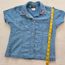 Load image into Gallery viewer, Vintage Floral Embroidered Denim Shirt 4t
