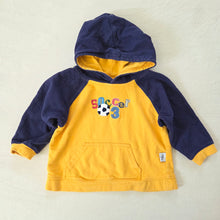 Load image into Gallery viewer, Vintage Soccer Embroidered Cotton Hoodie 24 months
