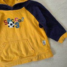 Load image into Gallery viewer, Vintage Soccer Embroidered Cotton Hoodie 24 months
