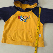 Load image into Gallery viewer, Vintage Soccer Embroidered Cotton Hoodie 24 months
