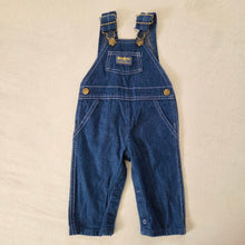 Load image into Gallery viewer, Vintage Oshkosh Dark Wash Overalls 6-9 months

