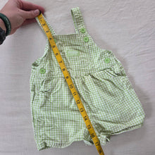 Load image into Gallery viewer, Vintage Oshkosh Green Gingham Shortalls 12-18 months
