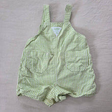 Load image into Gallery viewer, Vintage Oshkosh Green Gingham Shortalls 12-18 months
