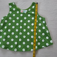 Load image into Gallery viewer, Vintage Green Polka Dot Tank Top 2t/3
